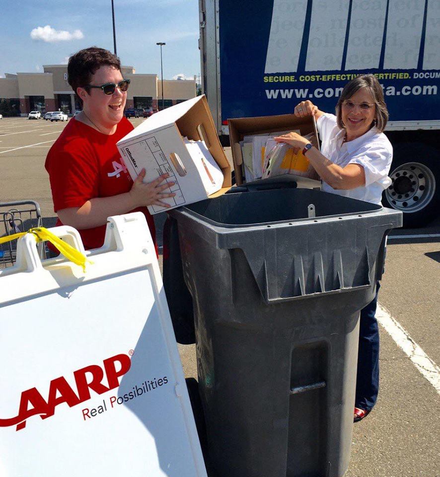 Assemblywoman Lupardo and AARP at her free paper shredding event in